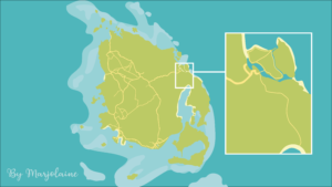 Carte des baies de l'île des Pins
