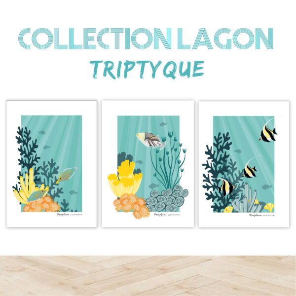 Triptyque de la collection Lagon