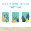 Triptyque de la collection Lagon